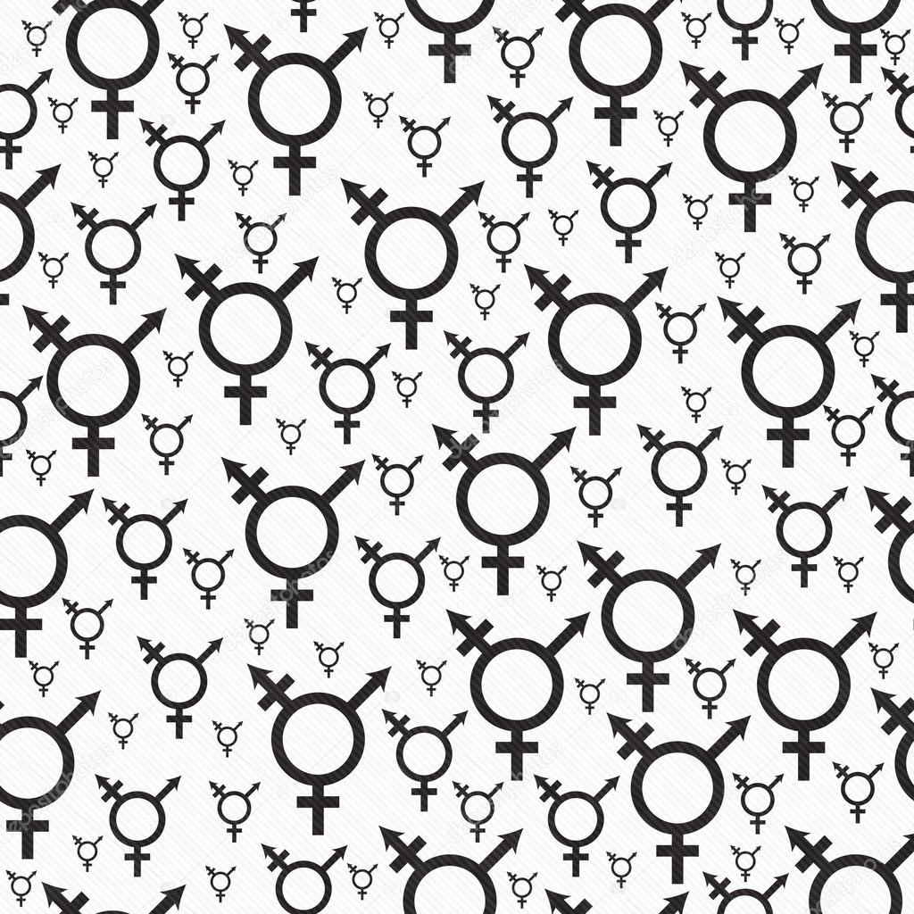 White and Black Transgender Symbol Tile Pattern Repeat Backgroun