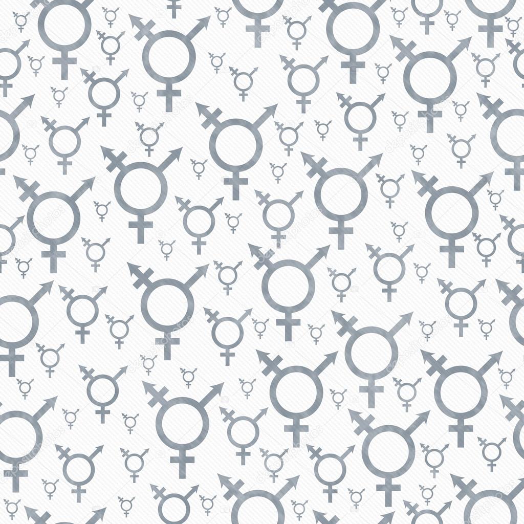 White and Gray Transgender Symbol Tile Pattern Repeat Background