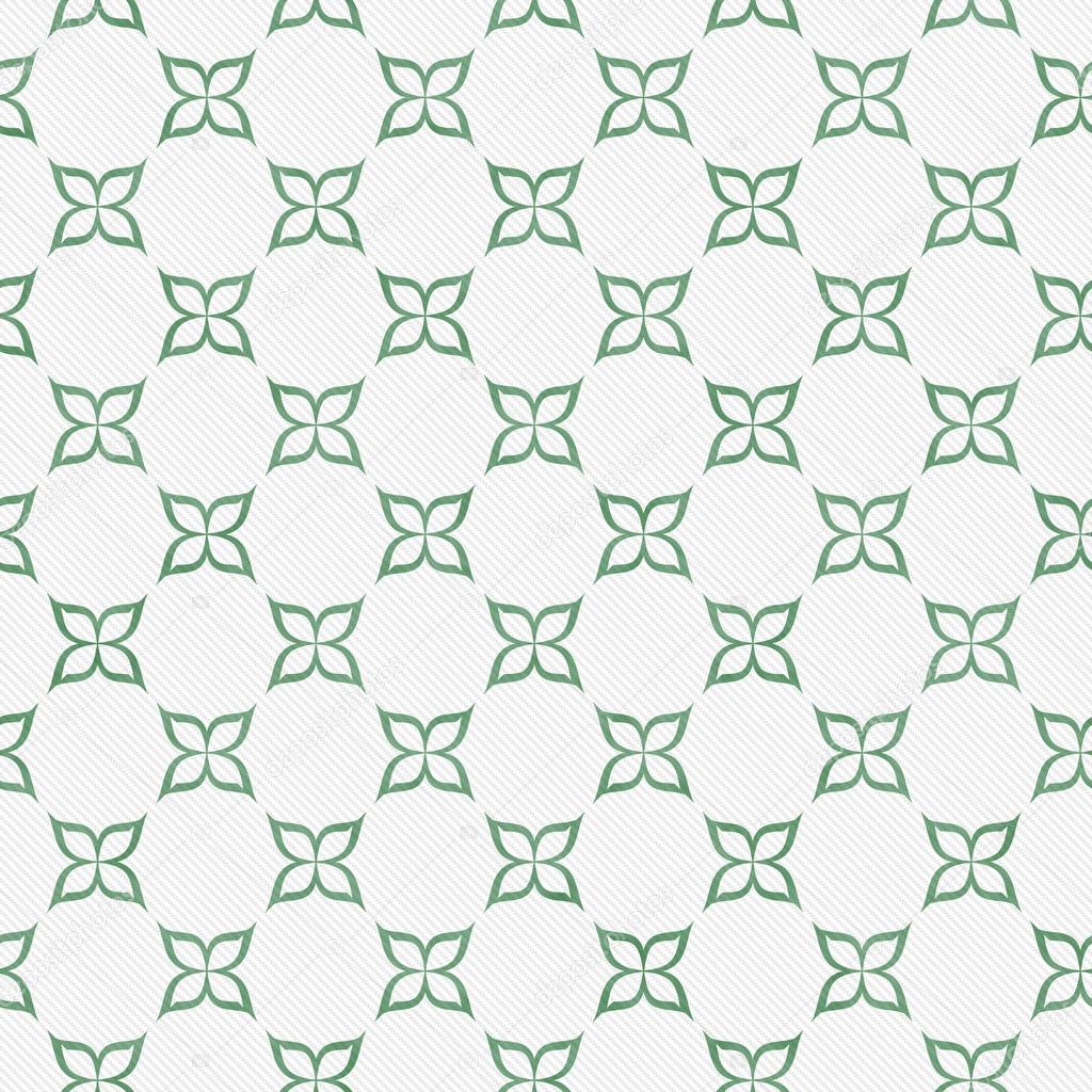Pale Green and White Flower Symbol Tile Pattern Repeat Backgroun
