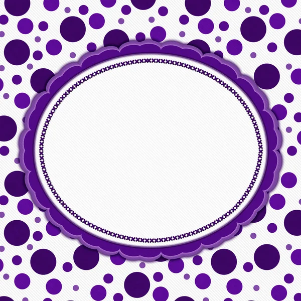 Paarse en witte Polka Dot Frame achtergrond — Stockfoto