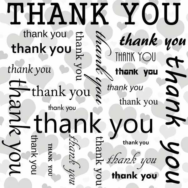 Thank You Design with Gray and White Hearts Tile Pattern Repeat — Zdjęcie stockowe