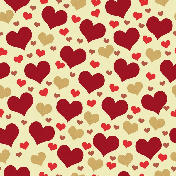 Red and Beige Hearts Tile Pattern Repeat Background — Stock Photo, Image