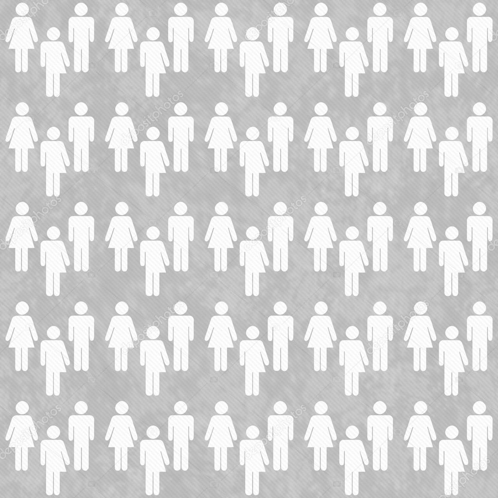 Gray and White Transgender, Man and Woman Symbol Tile Pattern Re