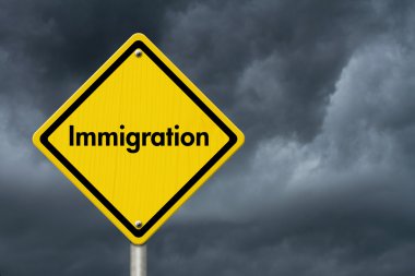 Immigration Road Sign clipart