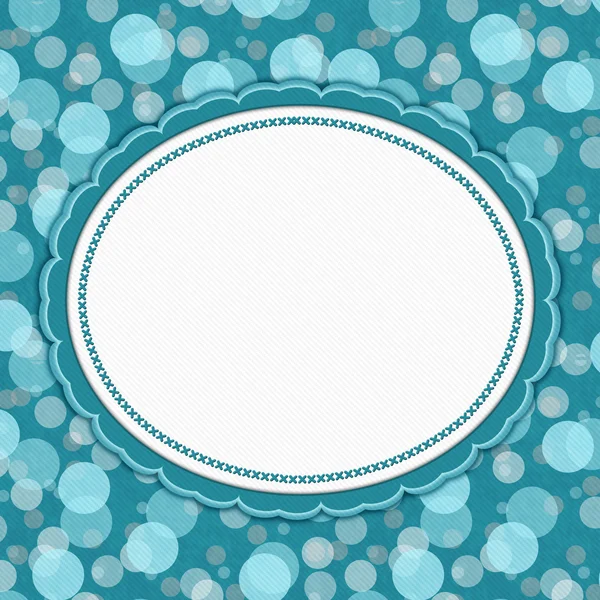 Teal Polka Dot Frame Background — Φωτογραφία Αρχείου