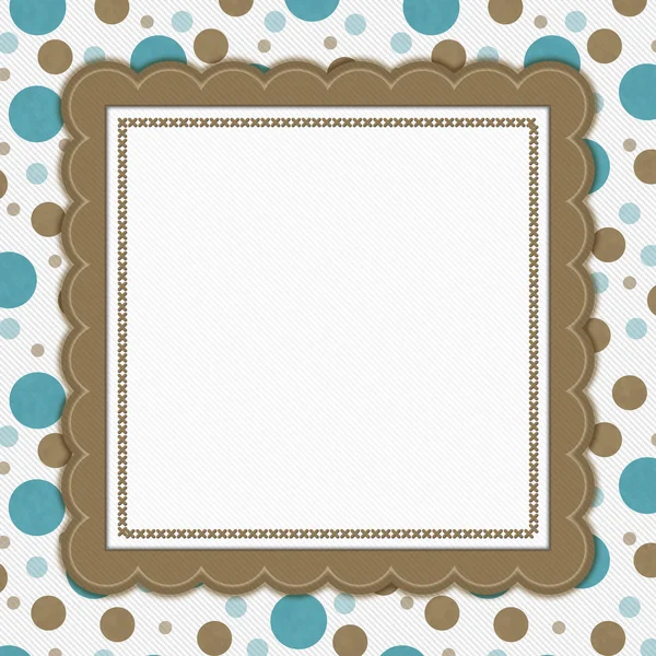 Teal, Brown and White Polka Dot Frame Background — Stock Photo, Image