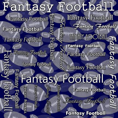 Fantasy Football Design with Blue and Gray Footballs Pattern Rep