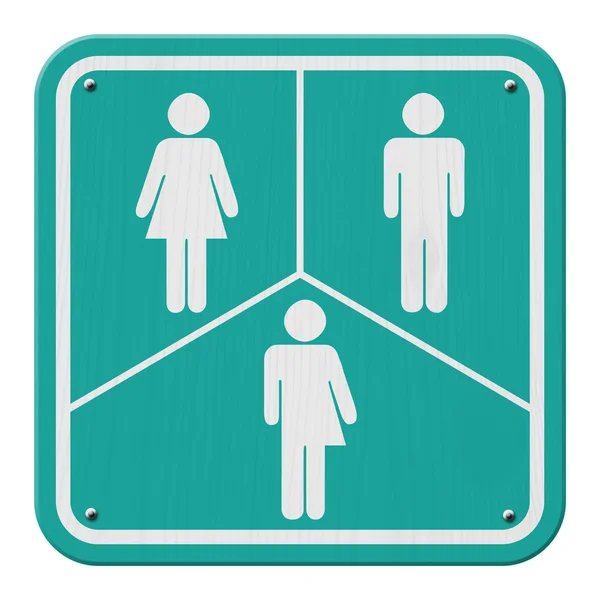 Transgender teken, Teal en wit teken met een vrouw, man en transgender symbool — Stockfoto