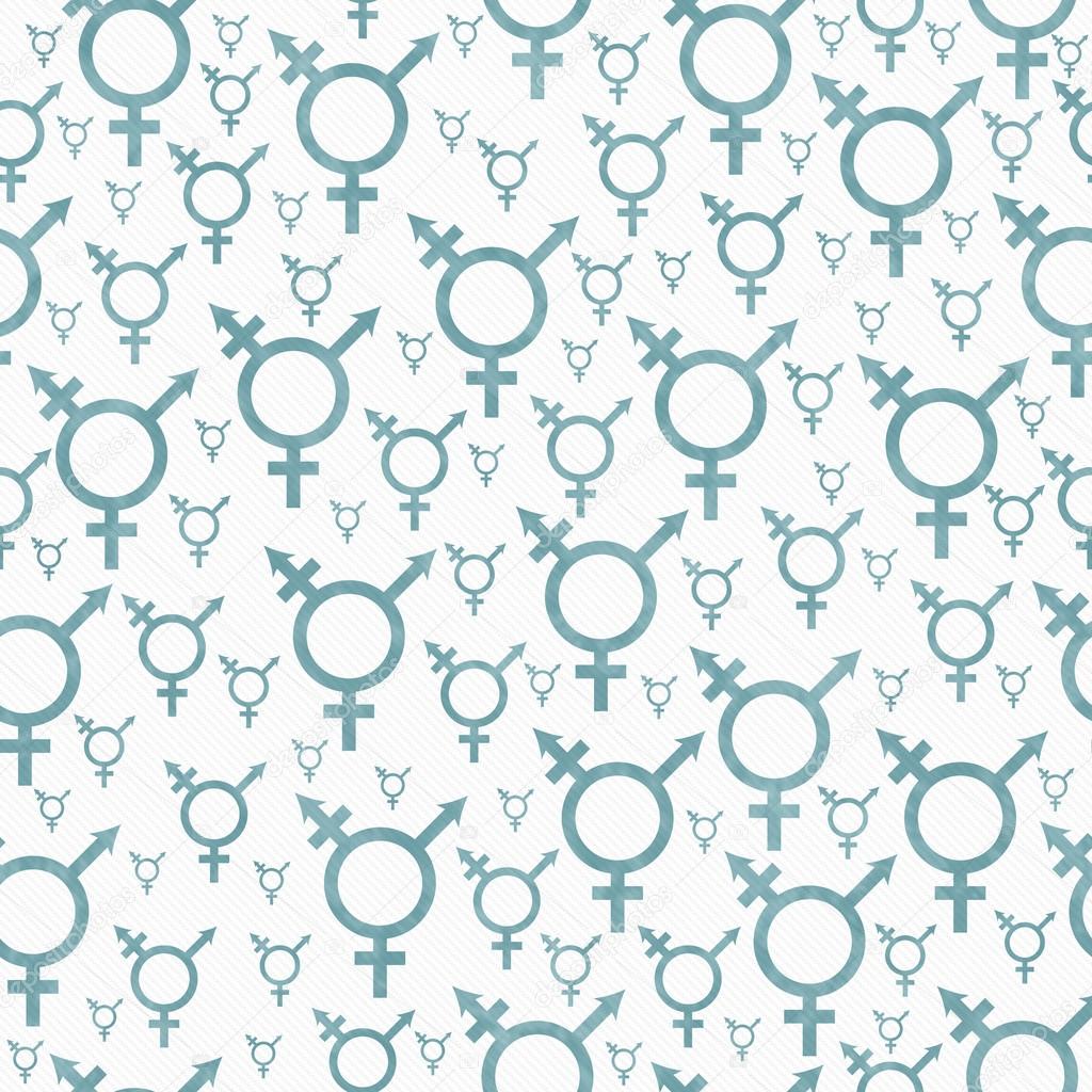 Green and White Transgender Symbol Tile Pattern Repeat Backgroun