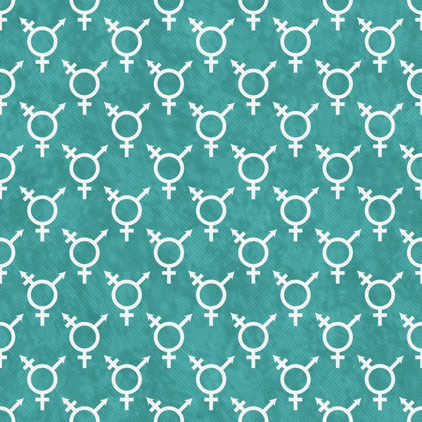 Teal y blanco transgénero símbolo patrón de azulejo repetir fondo — Foto de Stock
