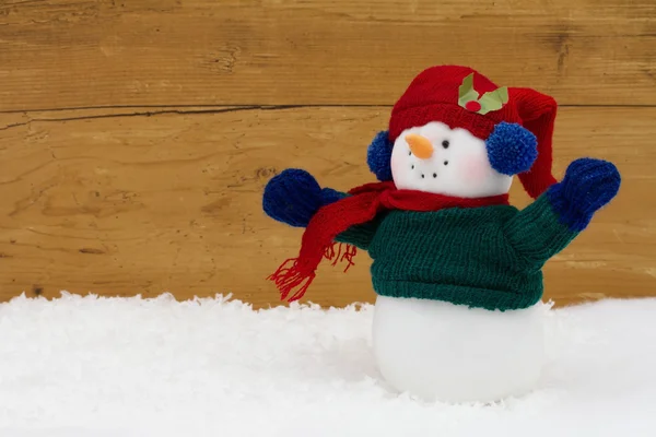 Різдвяний сніговик з копіювальним простором — стокове фото