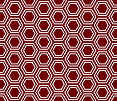 Kırmızı ve beyaz altıgen fayans modeli tekrarlamak arka plan