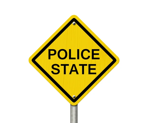 Police State Caution Road Sign — Stock Photo, Image