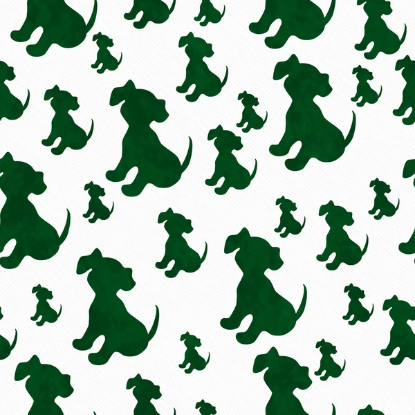 Green and White Puppy Dog Tile Pattern Repeat Background — Stock Photo, Image