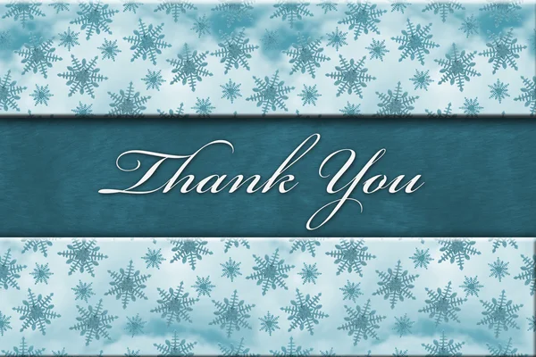 Blue Snowflake Background with Thank You Message — Stock Photo, Image