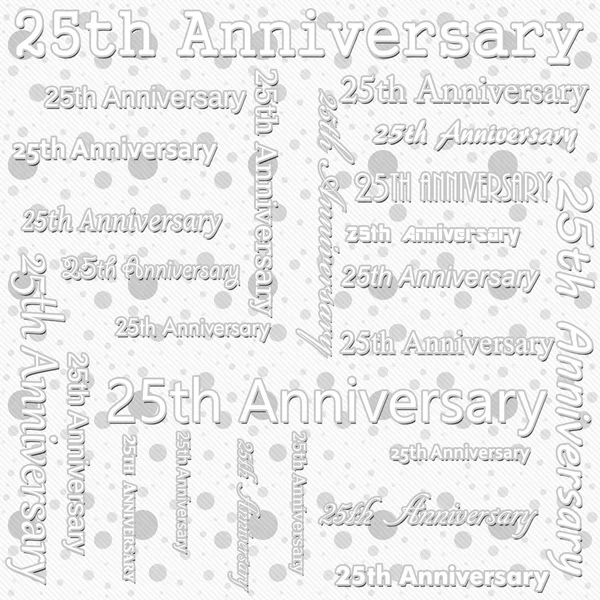 25th Anniversary Design with Gray and White Polka Dot Tile Patte — Stock Photo, Image