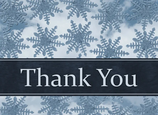 Blue Snowflake Background with Thank You Message
