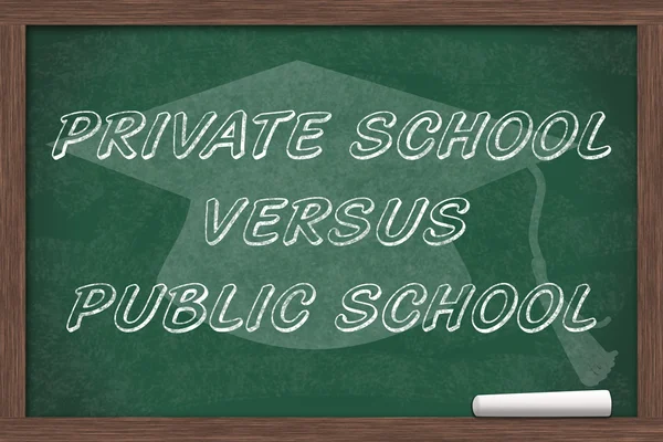 Escuela privada versus escuela pública — Foto de Stock