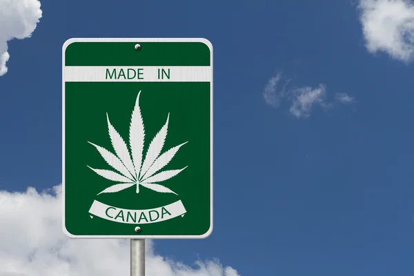 Fremstillet i Canada Marihuana tegn - Stock-foto