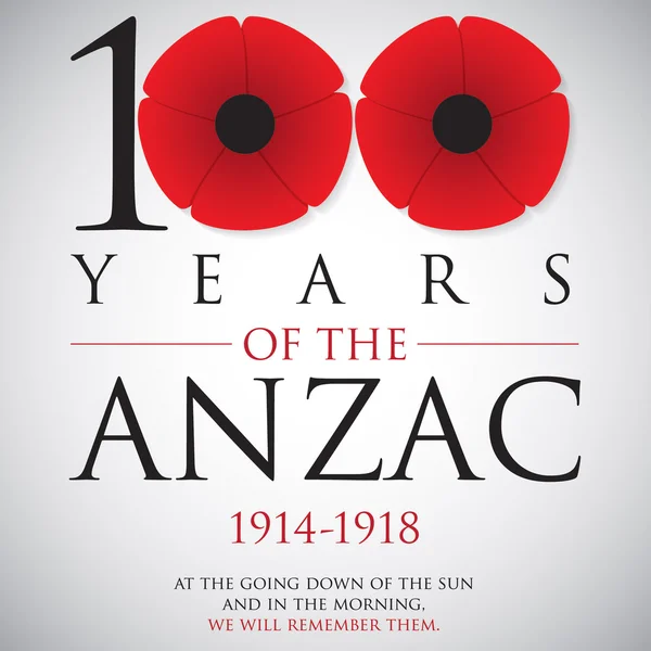 ANZAC (Australia Cuerpo de Ejército de Nueva Zelanda) Tarjeta de día en forma de vector — Archivo Imágenes Vectoriales