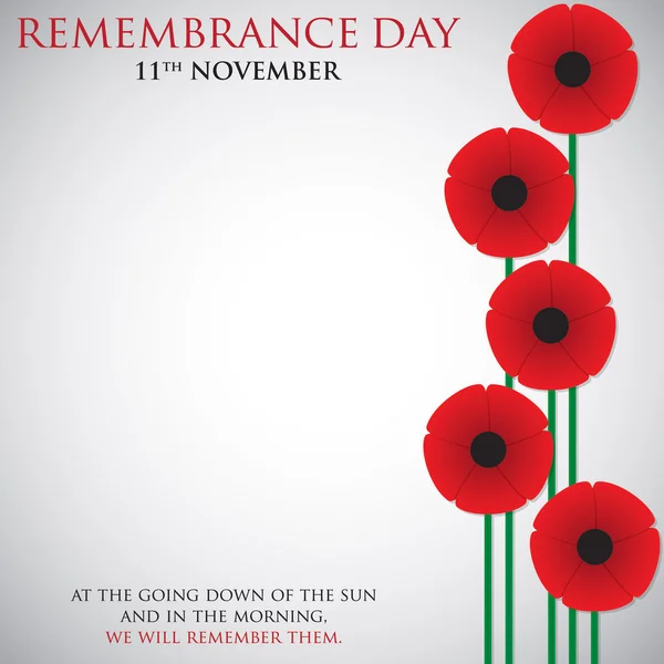 Remembrance Day card in vector format. — Stock Vector