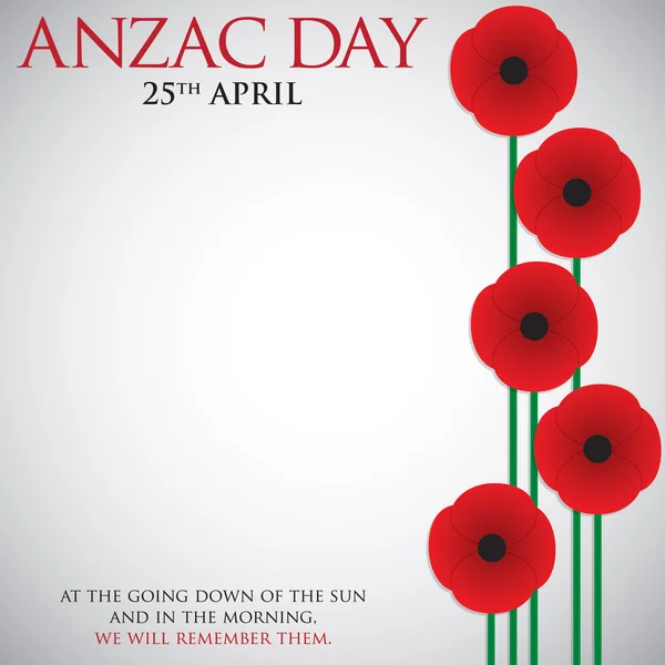 ANZAC (Australia New Zealand Army Corps) Card de zi în formă vectorială — Vector de stoc