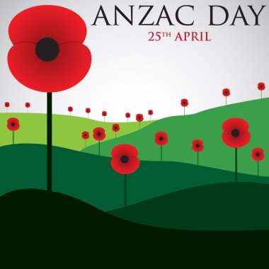 Anzak (Avustralya Yeni Zelanda Kolordusu) günü kartı vektör formu