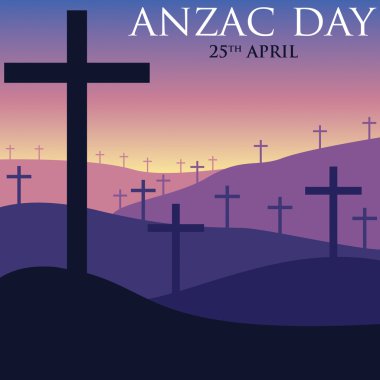 Anzak (Avustralya Yeni Zelanda Kolordusu) günü kartı vektör formu