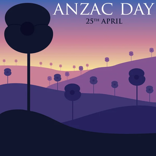 Anzak (Avustralya Yeni Zelanda Kolordusu) günü kartı vektör formu — Stok Vektör