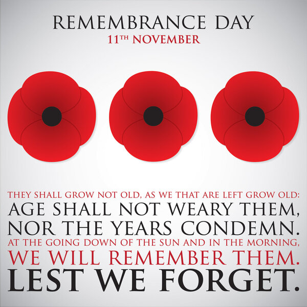 Remembrance Day card in vector format.