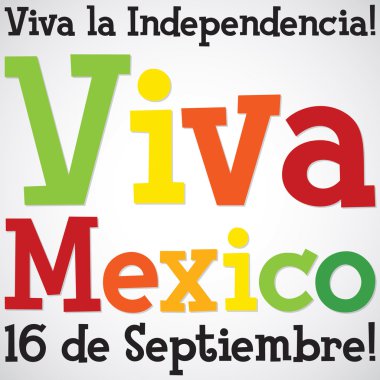 Parlak tipografik Viva Meksika kartı Vektör formatında.