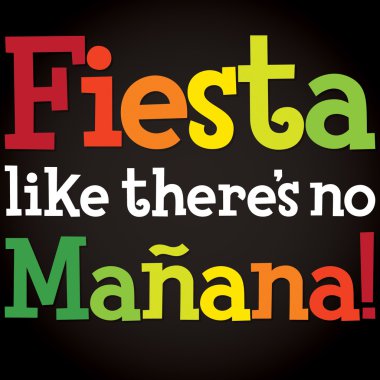 Parlak tipografik Fiesta kartı Vektör formatında.