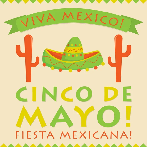 Carte de style rétro Cinco De Mayo (5 mai) en format vectoriel . — Image vectorielle