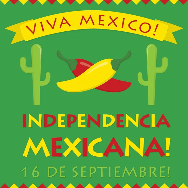 Retro style Independencia Mexicana (Hari Kemerdekaan Meksiko) ca - Stok Vektor