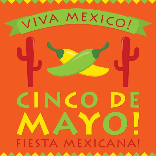 Tarjeta Cinco De Mayo (5 de Mayo) de estilo retro en formato vectorial . — Archivo Imágenes Vectoriales