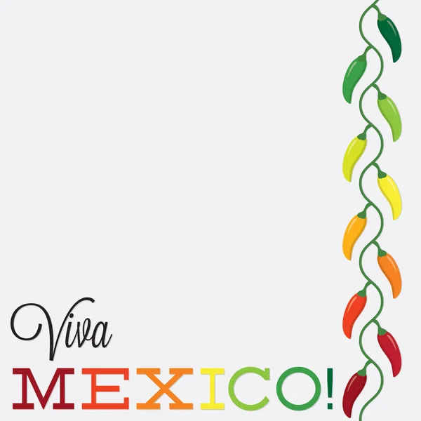 Viva Mexico chili kort i vektorformat. — Stock vektor