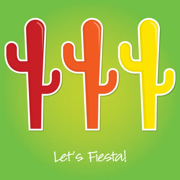 "Let's Fiesta" paper cut out card in vector format. — Stock Vector