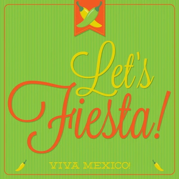 Gaya retro kartu tipografi Meksiko dalam format vektor . - Stok Vektor