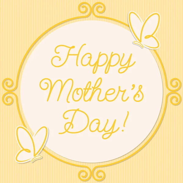 Πεταλούδα doodle πλαίσιο κάρτα ημέρα της μητέρας σε διανυσματική μορφή. — Διανυσματικό Αρχείο
