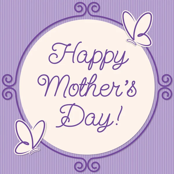 Πεταλούδα doodle πλαίσιο κάρτα ημέρα της μητέρας σε διανυσματική μορφή. — Διανυσματικό Αρχείο
