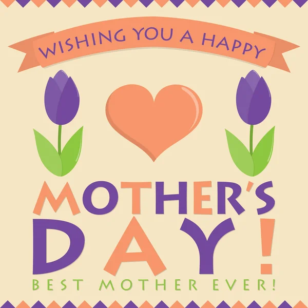 Retro style Mother's Day card in vector format. — Stock Vector