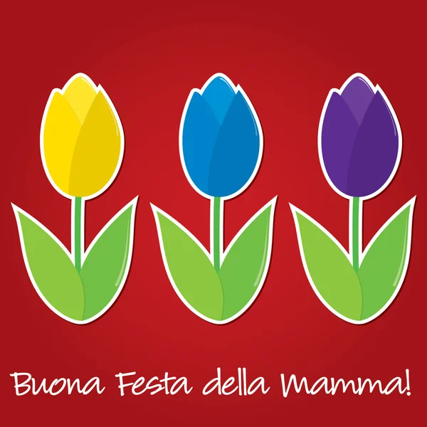 Italian tulip Mother's Day card in vector format. — Stock Vector