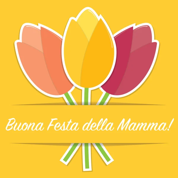 Italian tulip Mother's Day card in vector format. — Stock Vector