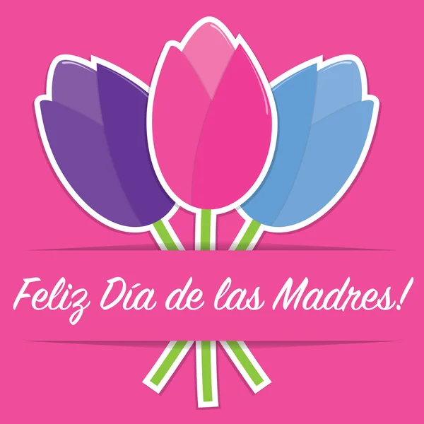 Tarjeta del día de la madre tulipán español en formato vectorial . — Vector de stock