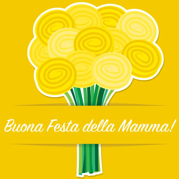 Italienska steg mors dag-kort i vektorformat. — Stock vektor