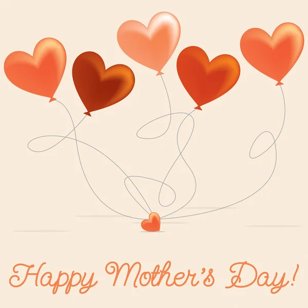 Balão de coração Cartão de Dia da Mãe em formato vetorial . — Vetor de Stock