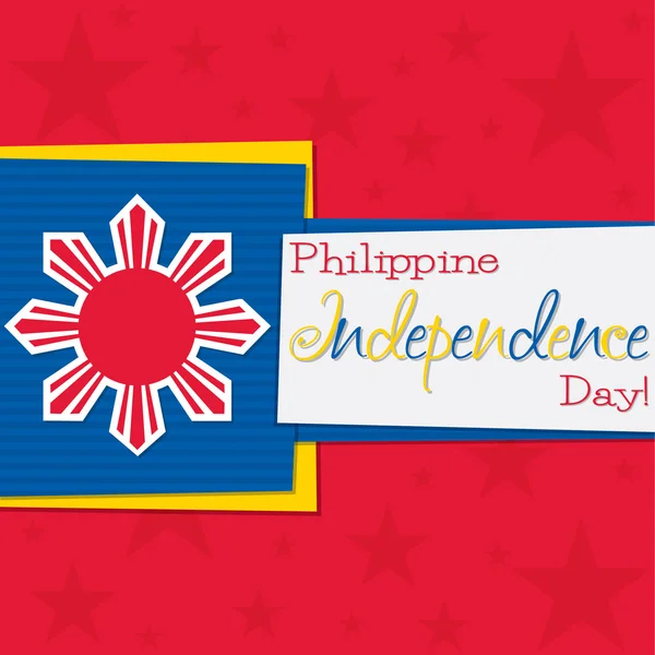 Cartão Funky Philippine Independence Day em formato vetorial . —  Vetores de Stock