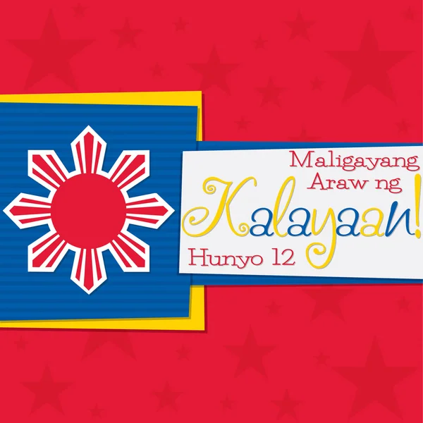 Funky Philippine Independence Day card in vector-formaat. — Stockvector