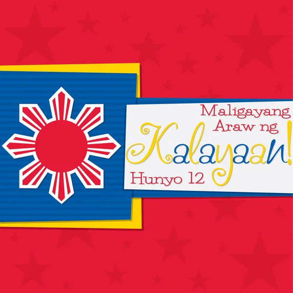 Funky Philippine Independence Day card i vektorformat. — Stock vektor