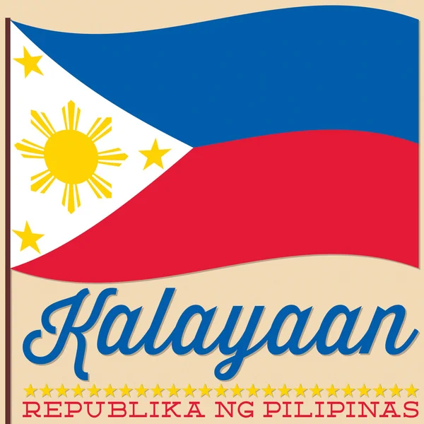 Flagga Philippine Independence Day card i vektorformat. — Stock vektor